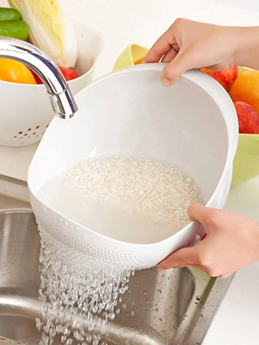 1/3pcs- Colander Rice Bowl Drain Basket Fruit Bowl Washing D