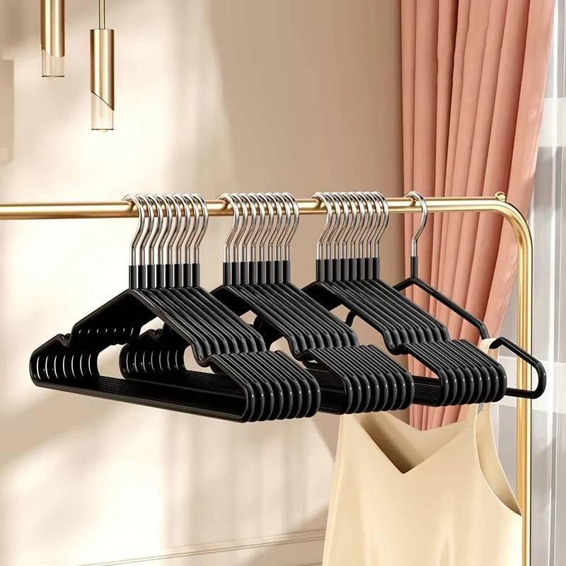 10pcs- Metal Traceless No-slip Clothes Hangers, Durable Stro