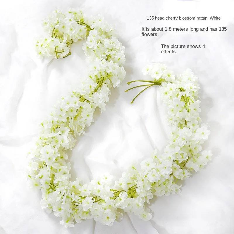 180cm Artificial Flowers Cherry Blossom Sakura Garland Weddi