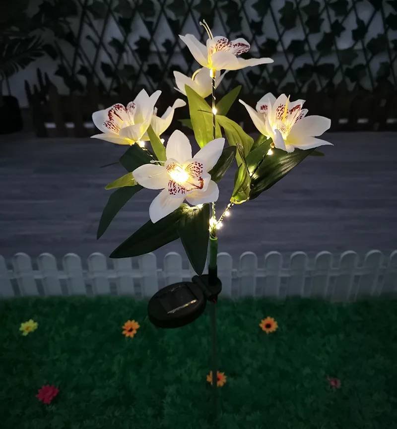 Artificial Orchid Solar Path Lights