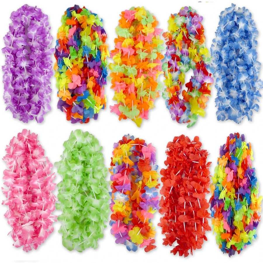 24/120pcs Hawaiian Artificial Flower Wreath Necklace Hawaii