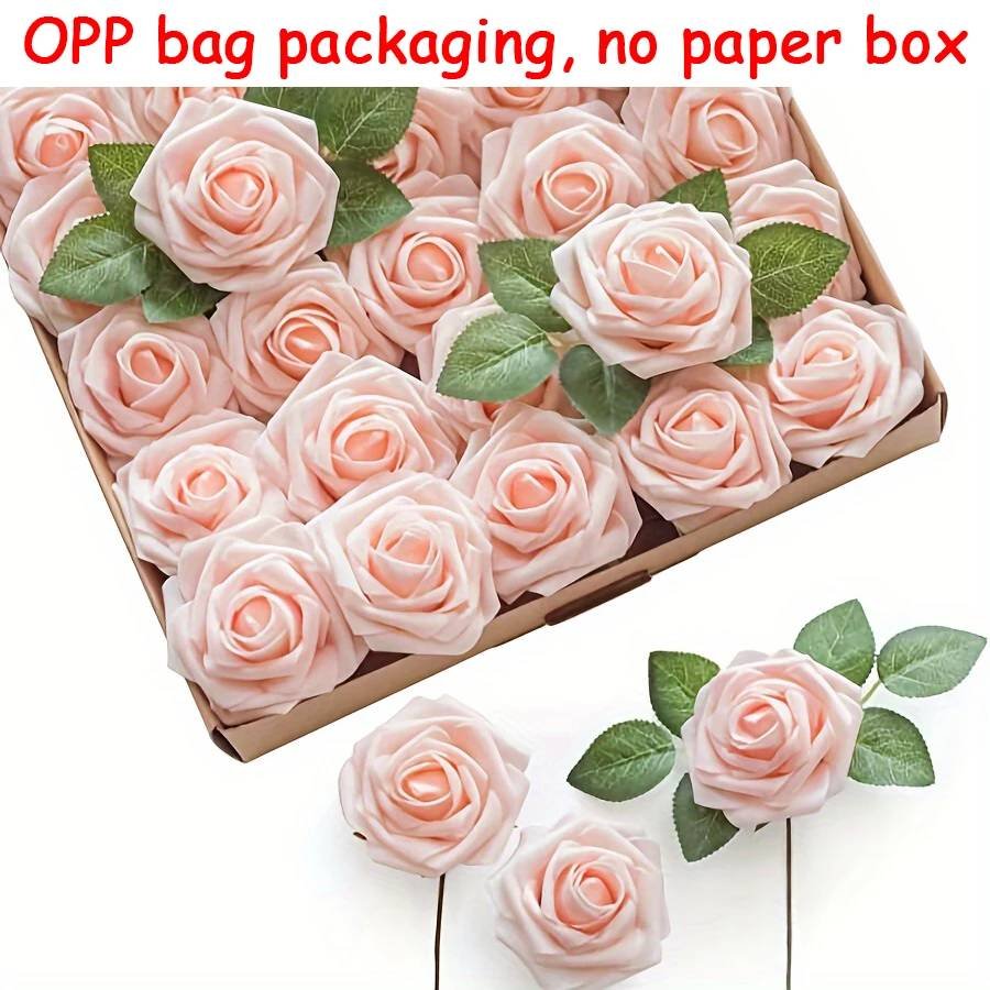 25pcs Artificial Flowers, Fake Flowers Roses W/stem For DIY 