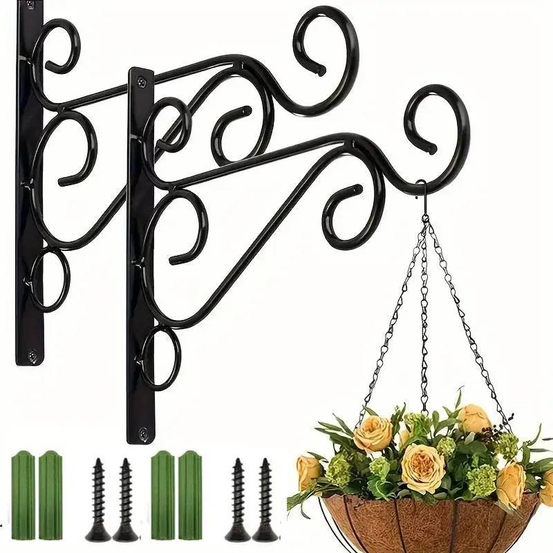 2pcs Outdoor Hanging Plant Stand Outdoor Flower Pot Hook Wal