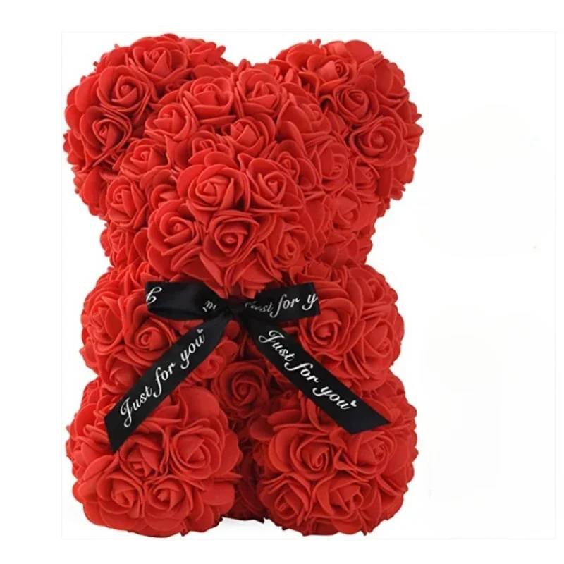 Artificial Flower Eternal Rose Teddy Bear for Mom Mother's D