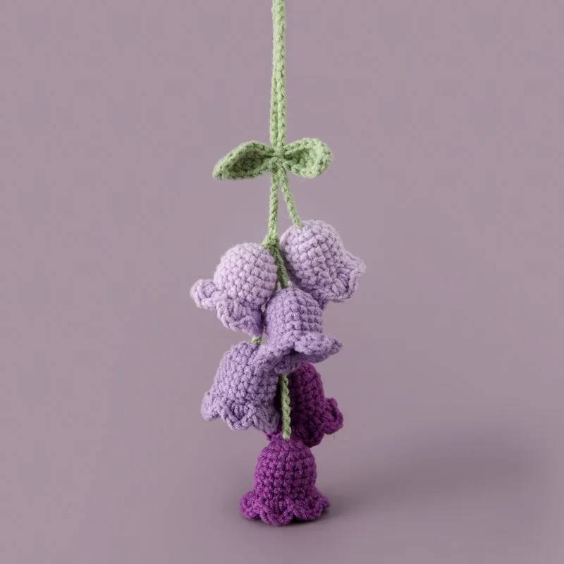 Bell Orchid Crochet Flowers Pendant Car Mirror Pendant Bag D