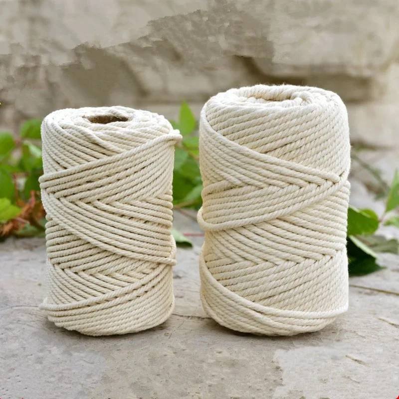 Handmade Macrame Boho decor 1/2/3/4/5/6/8/10mm Cotton Beige